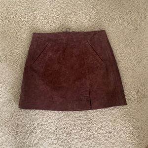 Maroon suave Blank NYC high-waisted mini skirt